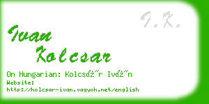 ivan kolcsar business card